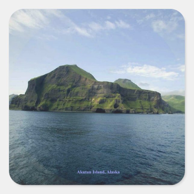 Insel Akutan Quadratischer Aufkleber (Vorderseite)