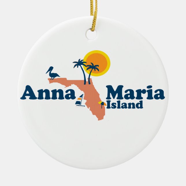 Insel Annas Maria - Karten-Entwurf Keramik Ornament (Vorne)