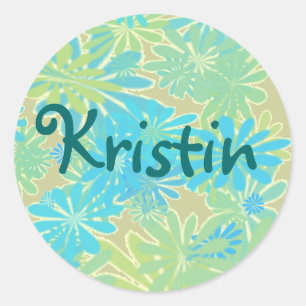 Insel-Art-personalisierte mit Blumenaufkleber Runder Aufkleber