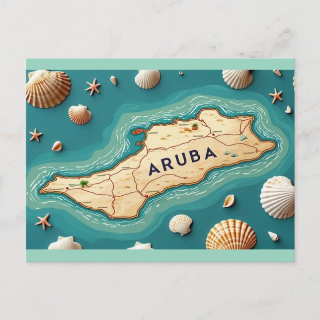 Insel Aruba Feiertagspostkarte (Vorderseite)