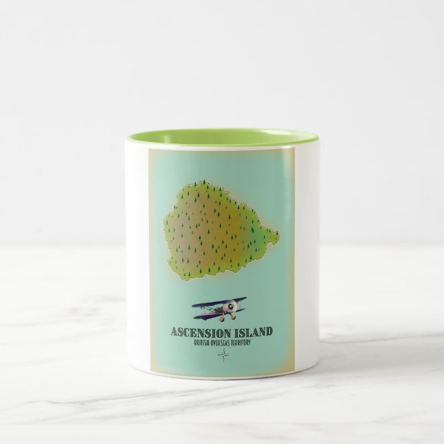 Insel Ascension Britisch Überseegebiet Karte Zweifarbige Tasse (Mittel)