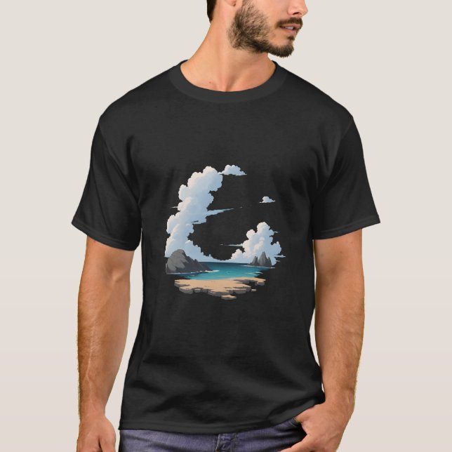 Insel Beach Szene T-Shirt (Vorderseite)