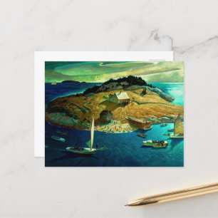 Insel Beerdigung von Newell Convers Wyeth Feiertagspostkarte