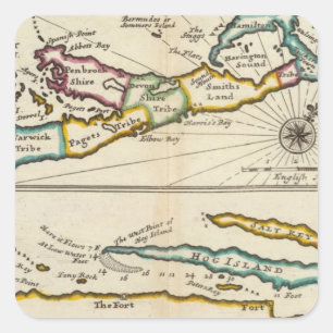 Insel Bermuda, Teil der Insel Providence Quadratischer Aufkleber