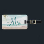 Insel Breeze Beach Custom Honeymoon Reisen Mr. Gepäckanhänger<br><div class="desc">Insel Breeze Painted Beach Szene,  mit Ocean Waves,  Sandy Beach und Palmen,  mit einem schönen aquamarinen blauen Himmel. Mit modernen Typografie-Script-Schriftart. Ein Sommer tropischer Strand,  oder Hochzeit in Urlaubsort Design - Personalisierter Groom Mr. Honeymoon Gepäckanhänger! ~ Karo mein Shop zu sehen,  die gesamte Hochzeitssuite für dieses Design!</div>