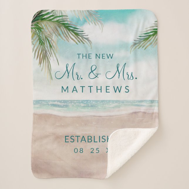 Insel Breeze Beach der neue Mr. & Mrs. Newlyweds Sherpadecke (Vorderseite)