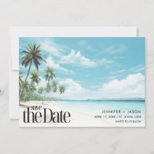 Insel Breeze Beach Hochzeit in Urlaubsort Save The Date