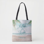 Insel Breeze Painted Beach Mother of the Bride<br><div class="desc">Insel Breeze Painted Beach Szene,  mit Ocean Waves,  Sandy Beach und Palmen,  mit einem schönen aquamarinen blauen Himmel. Mit modernen Typografie-Script-Schriftart. Ein Sommer tropischer Strand,  oder Hochzeit in Urlaubsort Design - Personalisierte Mutter der Bride Tragetaschen! ~ Karo mein Shop zu sehen,  die gesamte Hochzeitssuite für dieses Design!</div>