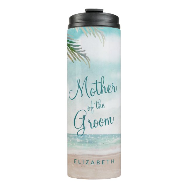 Insel Breeze Painted Beach Mother of the Groom Thermosbecher (Vorderseite)