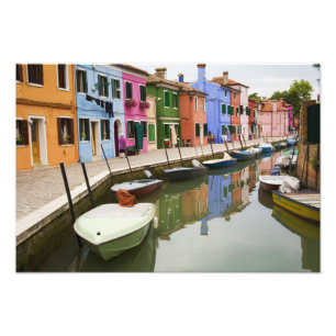 Insel Burano, Burano, Italien. Farbige 4 Fotodruck