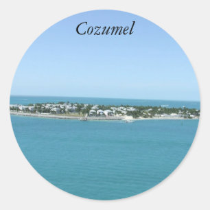 Insel Cozumel Mexiko, blaues Wasser Runder Aufkleber