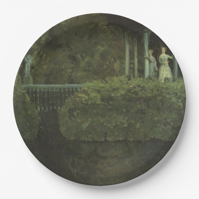 Insel der Liebe (von Konstantin Somov) Pappteller (Vorderseite)