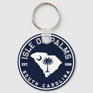 Insel der Palmen South Carolina Flagge Karte Marin Schlüsselanhänger