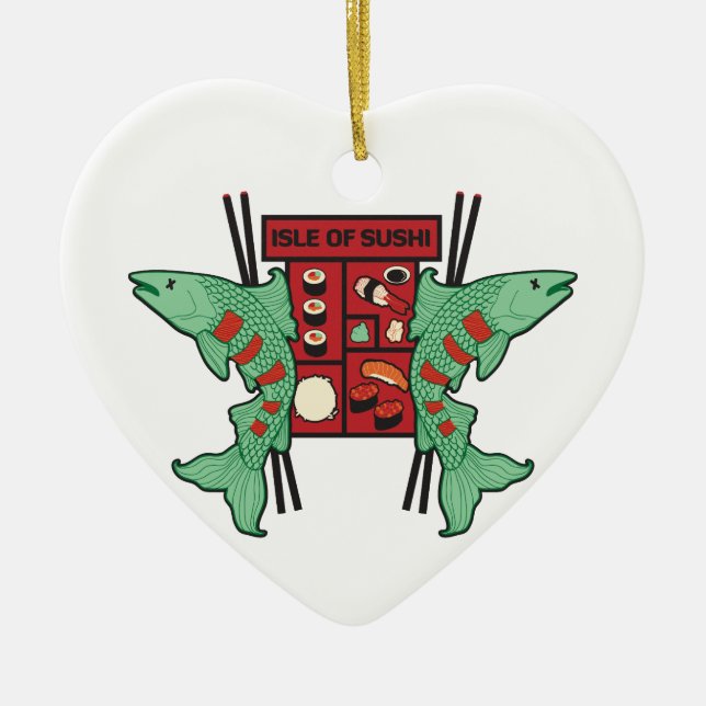 Insel der Sushi Keramik Ornament (Vorne)