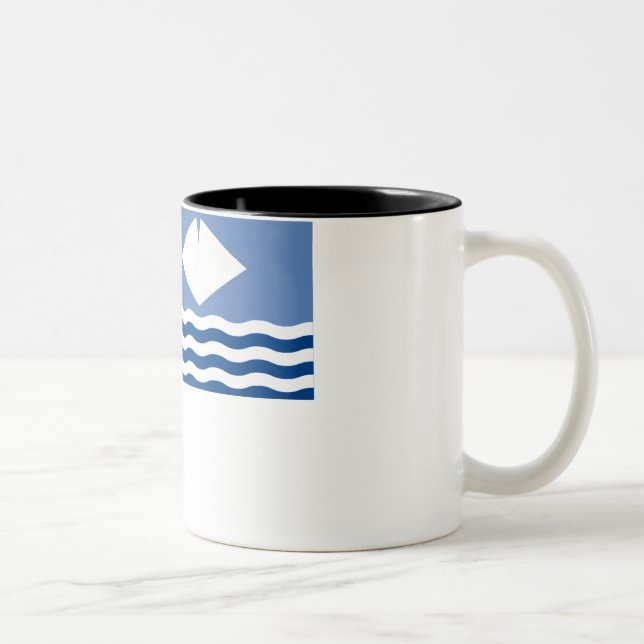 Insel der Wight-Flagge Zweifarbige Tasse (Rechts)