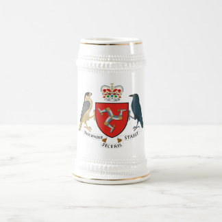 Insel des Mann-offiziellen Wappens Bierglas
