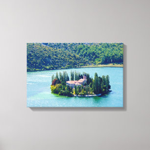 Insel des Visovac-Klosters im Krka NP - Kroatien Leinwanddruck