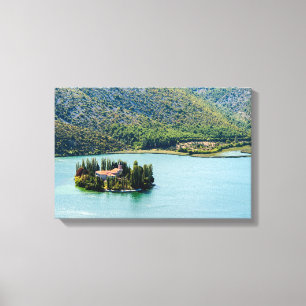 Insel des Visovac-Klosters im Krka NP - Kroatien Leinwanddruck