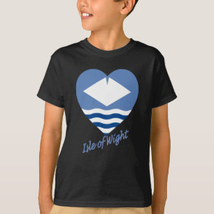 Insel des Wight-Flaggen-Herzens mit Namen T-Shirt
