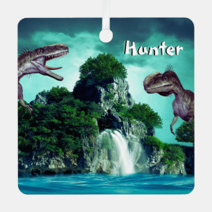 Insel Dinosaur Ornament Aus Metall