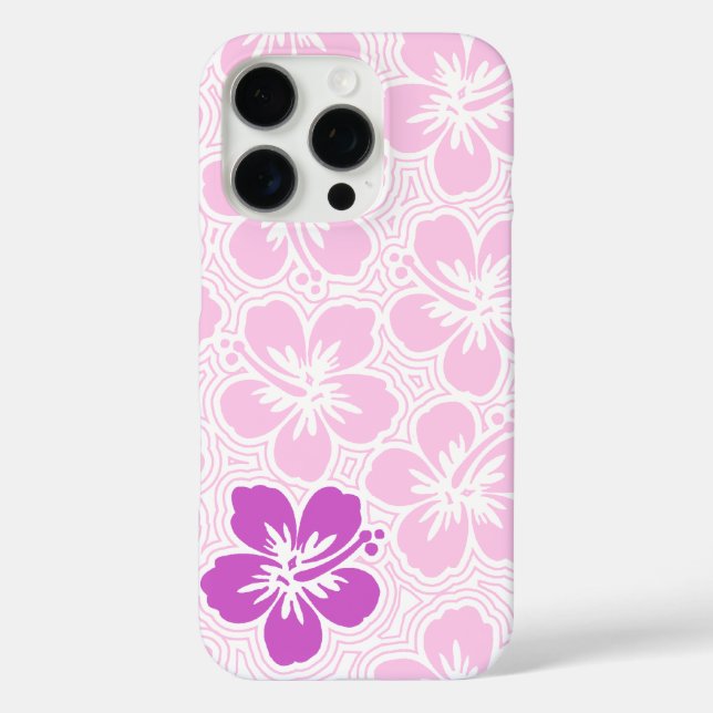 Insel Floral Hawaiian Hibiscus Pinstriped Pink Case-Mate iPhone Hülle (Rückseite)