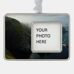 Insel Foggy Anacapa auf den Kanalinseln Rahmen-Ornament Silber