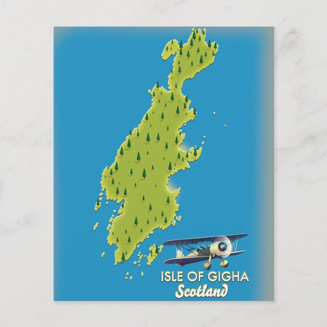 Insel Gigha Schottland Karte (Vorne)