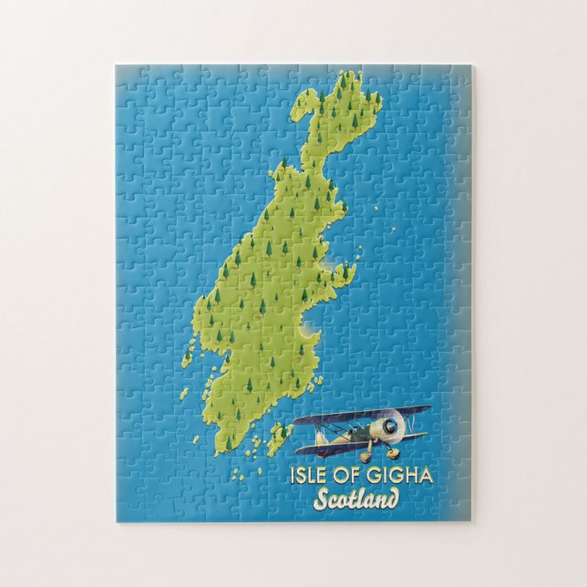 Insel Gigha Schottland Karte Puzzle (Vertikal)
