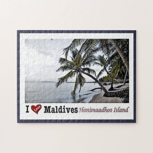 Insel Hanimaadhoo - Malediven I Liebe - Puzzle (Horizontal)