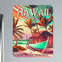 Insel Hawaii Tropischer Sonnenuntergang Palme Souv