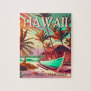 Insel Hawaii Tropischer Sonnenuntergang Palme Souv Puzzle