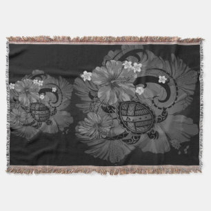 Insel Hawaiianische Landkarte Big Turtle Hibiskus  Decke