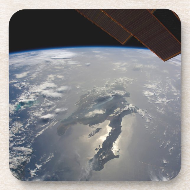 Insel Hispaniola mit Sunglin Getränkeuntersetzer (Vorderseite)