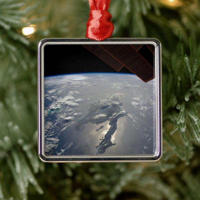 Insel Hispaniola mit Sunglin Ornament Aus Metall (Baum)