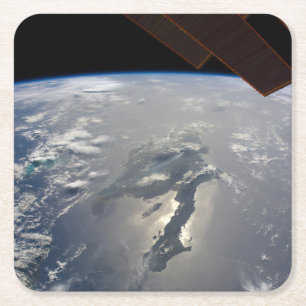 Insel Hispaniola mit Sunglin Rechteckiger Pappuntersetzer