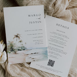 Insel Hochzeit in Urlaubsort Einladung