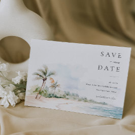 Insel Hochzeit in Urlaubsort Save the Date Foto Einladung