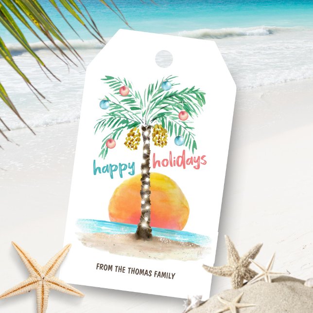 Insel Holiday Palm Tropical Beach Weihnachten Geschenkanhänger (Von Creator hochgeladen)