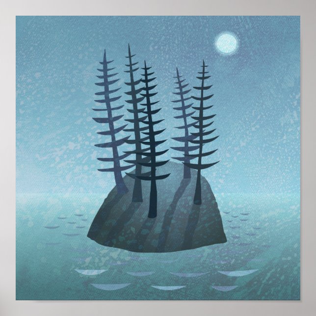 Insel im Ozean Art Poster (Vorne)