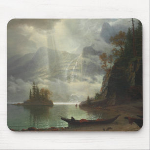 Insel im See (Öl auf Leinwand) Mousepad
