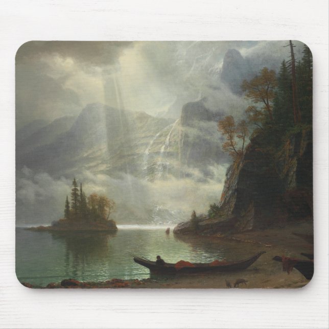 Insel im See (Öl auf Leinwand) Mousepad (Vorne)