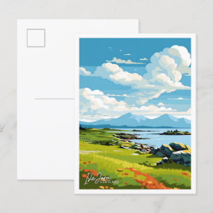 Insel Jura Schottland Reise Vintage-Illustration Postkarte