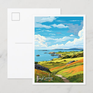 Insel Kerrera Schottland Reise Vintage-Illustratio Postkarte