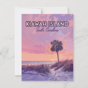 Insel Kiawah South Carolina Beach Palm Tree Card