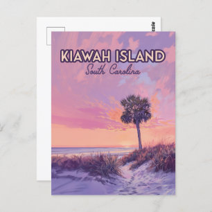 Insel Kiawah South Carolina Beach Palm Tree Postkarte