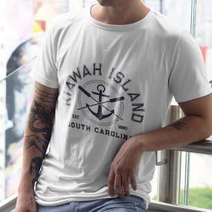 Insel Kiawah South Carolina Navy Oars Anchor T-Shirt