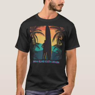 Insel Kiawah South Carolina Sc Palm Tree Surfboar T-Shirt