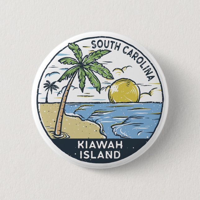 Insel Kiawah South Carolina Vintag Button (Vorderseite)