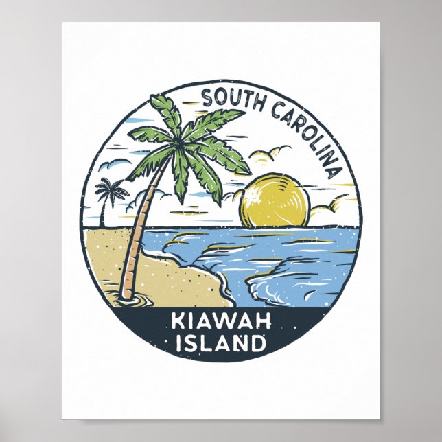 Insel Kiawah South Carolina Vintag Poster (Vorne)