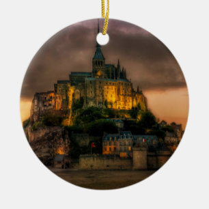 Insel-Kirche Normandie Mont St. Michel Keramik Ornament